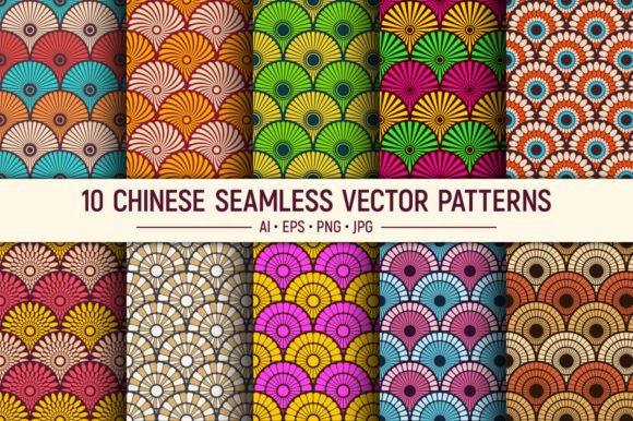 10 Chinese Overlapping Circles Seamless: A Versatile Design Resource for Creatives and Professionals