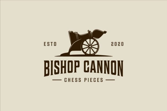 Chess Bishop Cannon Creative Logo Vector