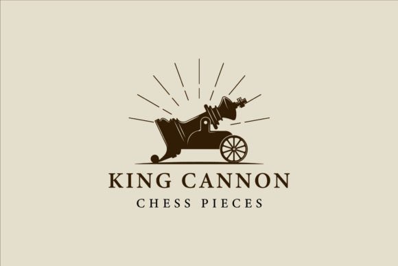 Chess King Cannon Creative Logo Vector