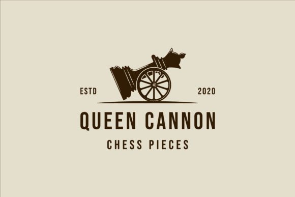 Chess Queen Cannon Creative Logo Vector: A Strategic Design for Branding and Creativity
