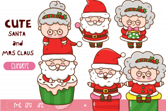 Christmas Character Santa and Mrs Claus: A Versatile Digital Asset for Festive Creations