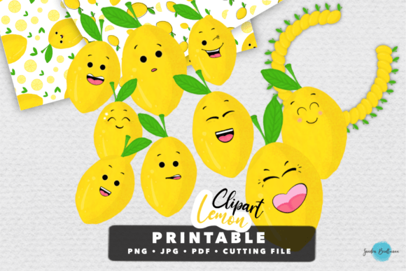 Lemon Face Clipart - Set Cartoon
