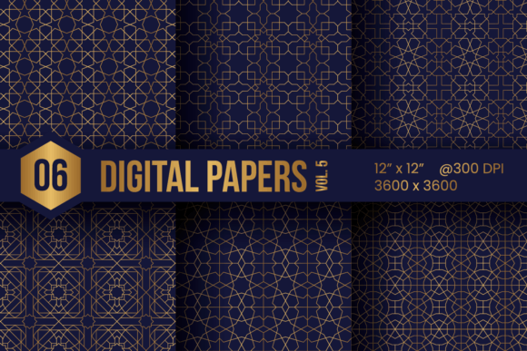 Luxury Digital Papers Vol. 5: Elevate Your Creative Projects with Geometric Elegance