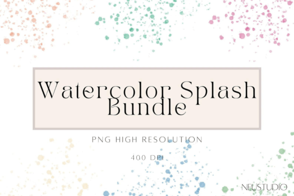 Pastel Watercolor Splashes Bundle