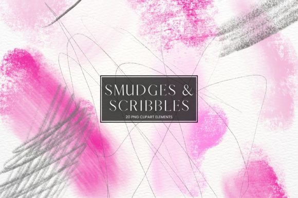 Pink Smudge and Scribble Clipart
