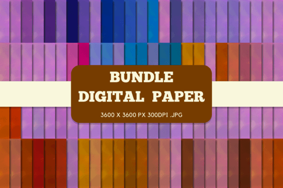Purple Blue Digital Papers Bundle