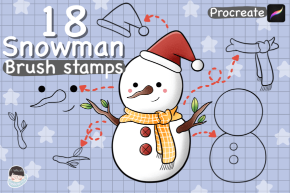 Snowman Maker Brushes for Procreate