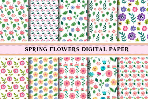 Spring Flower Digital Paper Pattern: A Versatile Design Resource for Creative Projects