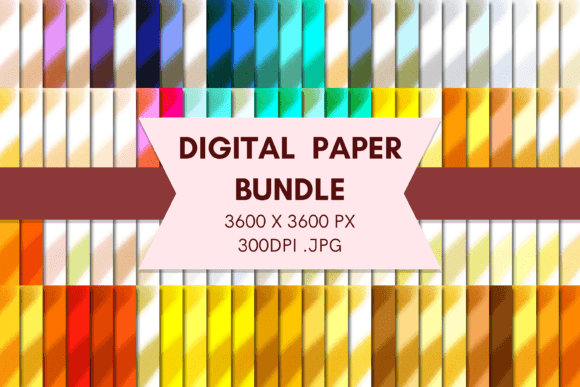Striped Vintage 2 Digital Papers Bundle